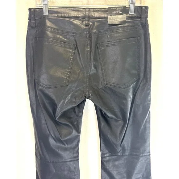NWT Banana Republic Women's Low-Rise Bootcut Black Shiny Jeans Size 29/8 - Picture 5 of 12